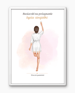 💋 Buziaczki na pożegnanie życia singielki - PDF do druku - @fajnedodruku; plakat
