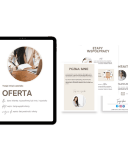 SZABLON OFERTY biznesowej (minimalistyczny) dla wirtualnej asystentki, freelancera w Canvie – Dorota Mroczek, szablon oferty