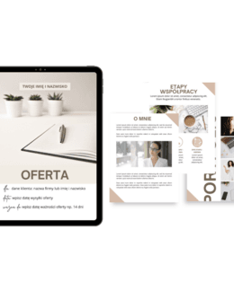 SZABLON OFERTY biznesowej (nowoczesny) dla wirtualnej asystentki, freelancera w Canvie – Dorota Mroczek, szablon oferty