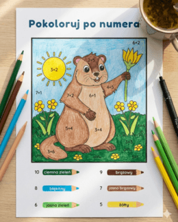 Materiały edukacyjne dydaktyczne dla dzieci - Kolorowanie po Numerach - @gotowedodruku; materiały edukacyjne